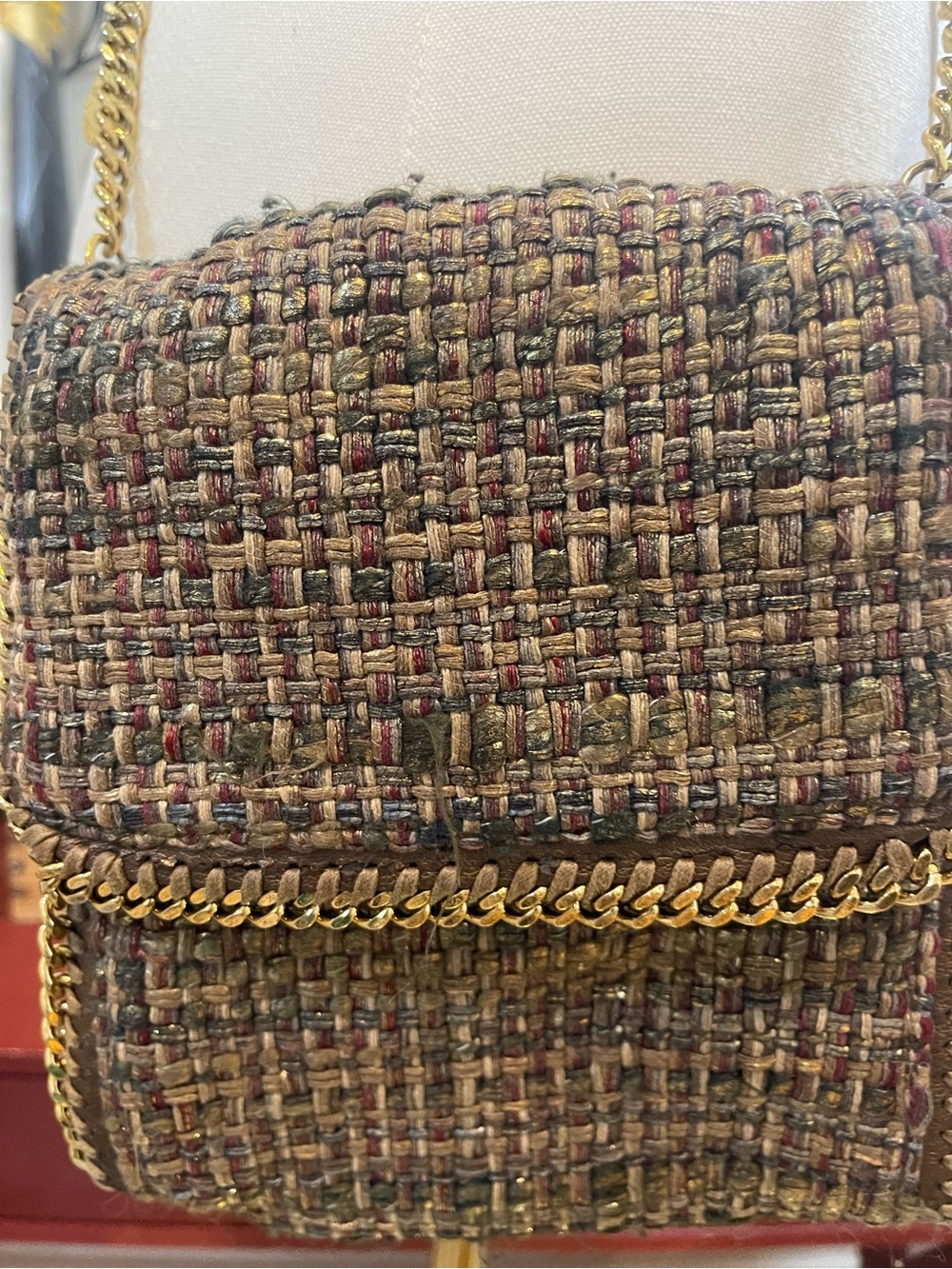 Stella McCartney Falabella Woven Tweed Crossbody Bag - Gold Hardware - Picture 5 of 11
